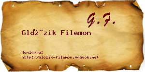 Glózik Filemon névjegykártya